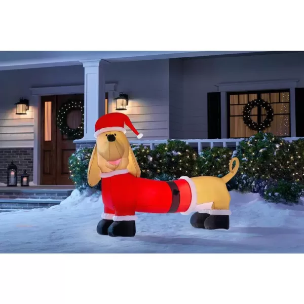 Airblown 4 ft. Inflatable Dachshund with Santa Outfit