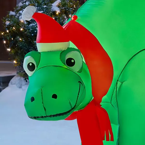 Airblown 5.7 ft. H Inflatable Holiday Stegosaurus with Santa Hat