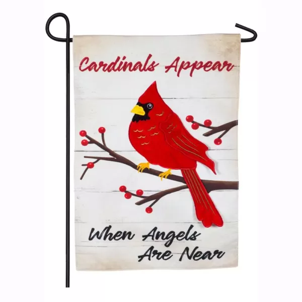 Evergreen 18 in. x 12.5 in. When Angels Are Near Garden Linen Flag