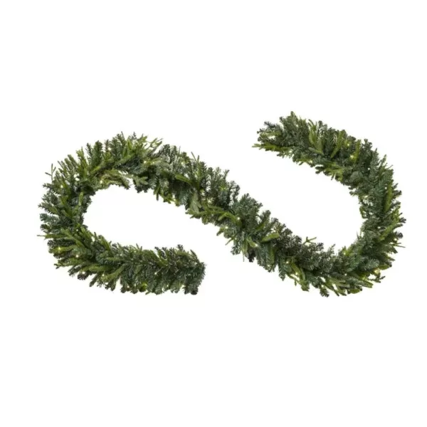 Home Accents Holiday 12 ft. Pre-Lit Norway Garland with Battery Operated Warm White LED Light