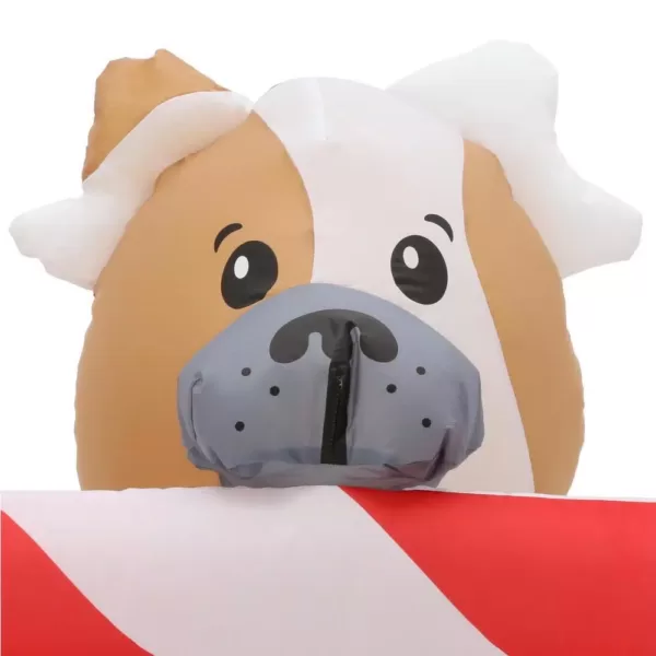 Home Accents Holiday 8 ft. W Pre-Lit Giant Airblown Inflatable Christmas Puppies with Candy Cane Scene