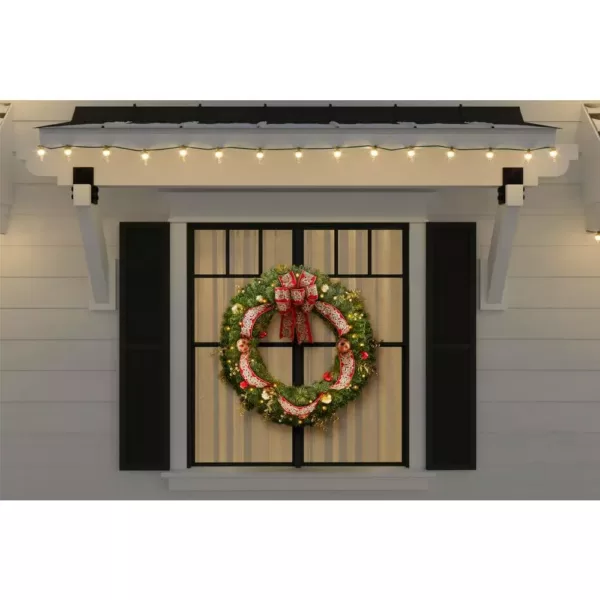 Home Accents Holiday 36 in. Royal Easton Battery Operated Pre-Lit LED Artificial Christmas Wreath