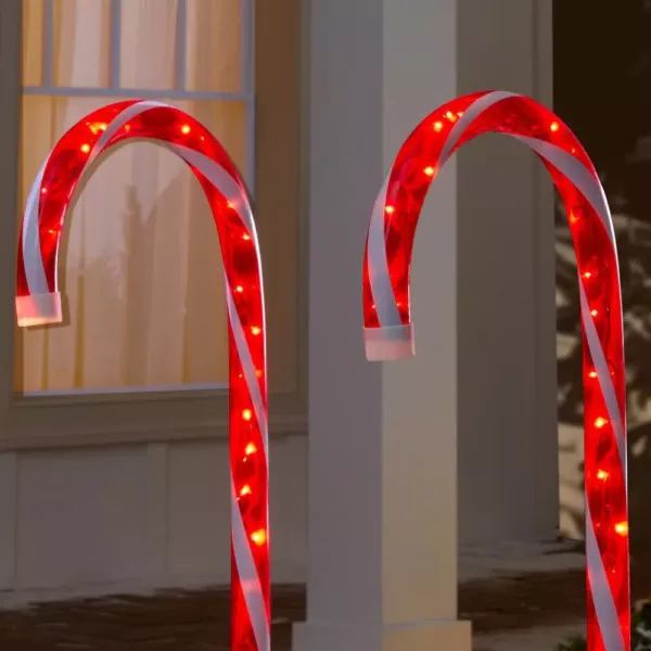 Home Accents Holiday 4 ft. Lighted Candy Cane (3-Pack)