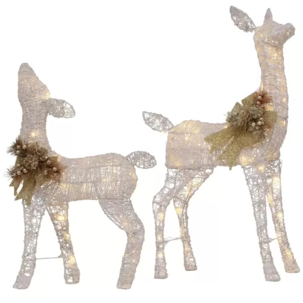 Home Accents Holiday 3 ft LED Lighted White Deer and Doe